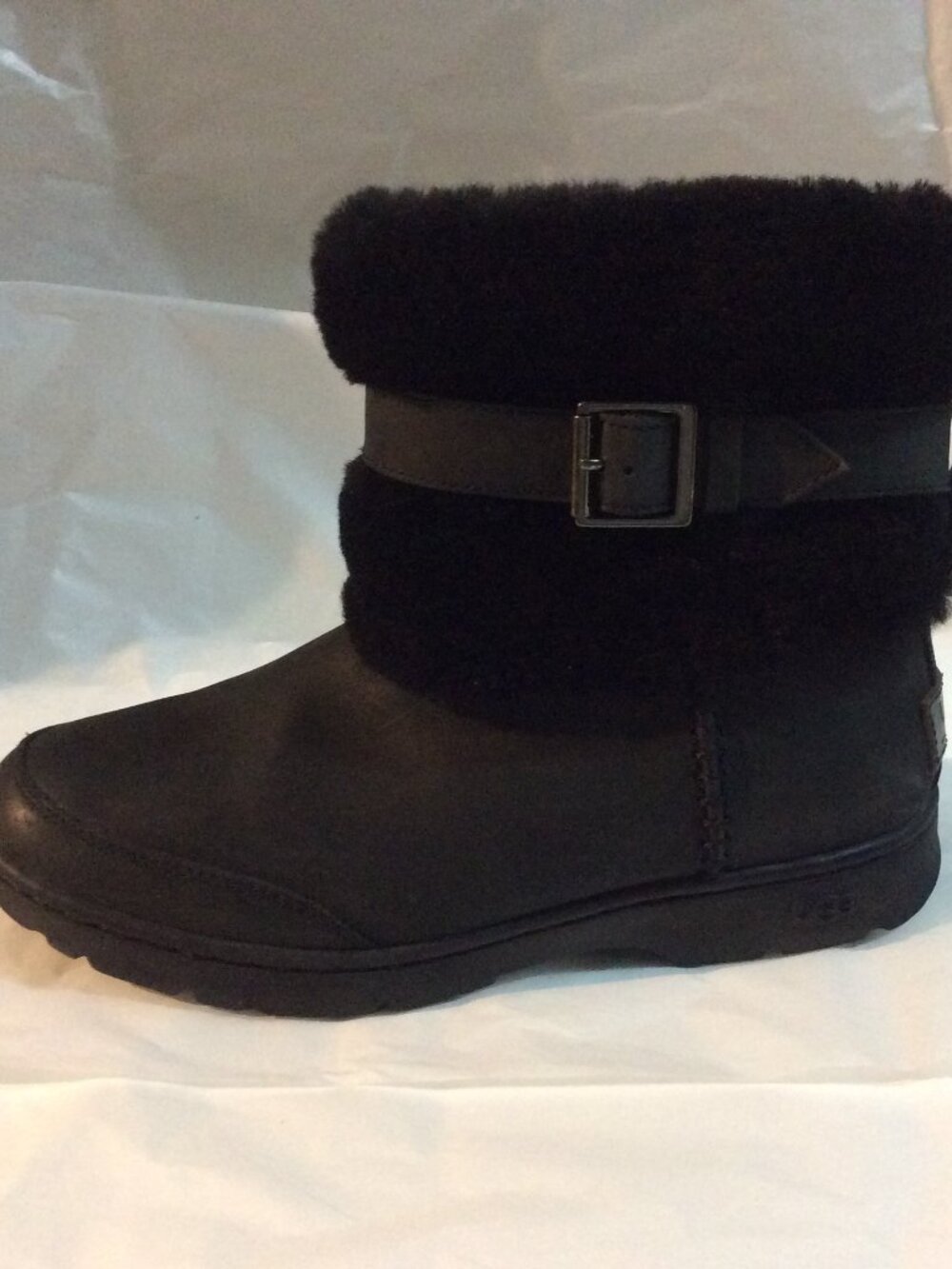 UGG Leather Shearling Cuff Blayre II Biker Boots Size 7